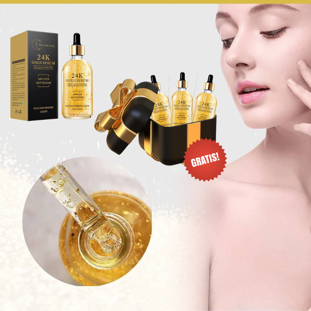 IN OFFERTA: 1 Siero Viso Oro 24k con Acido Ialuronico e Bava di Lumaca + 3 IN OMAGGIO